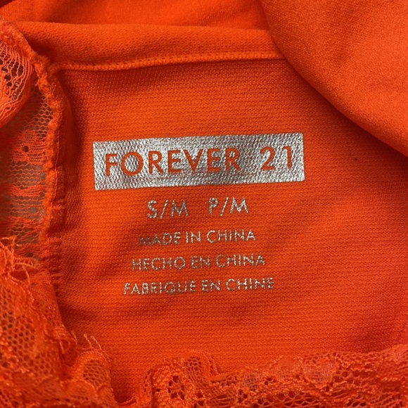 ‼️SOLD‼️Neon Orange lace tank crop top - Picture 3 of 3